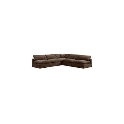 Comfy Brown Velvet Modular Sectional