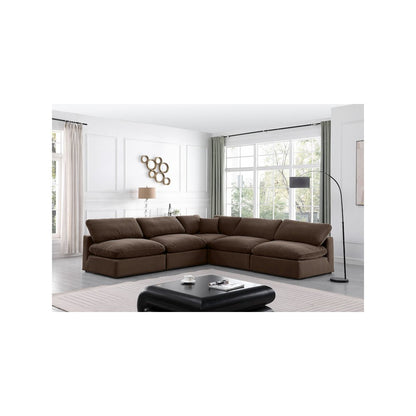 Comfy Brown Velvet Modular Sectional