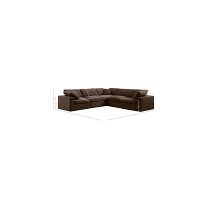 Comfy Brown Velvet Modular Sectional