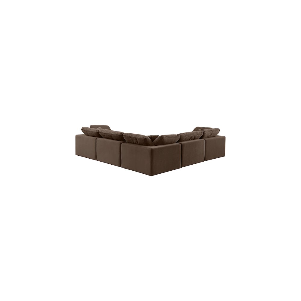 Comfy Brown Velvet Modular Sectional
