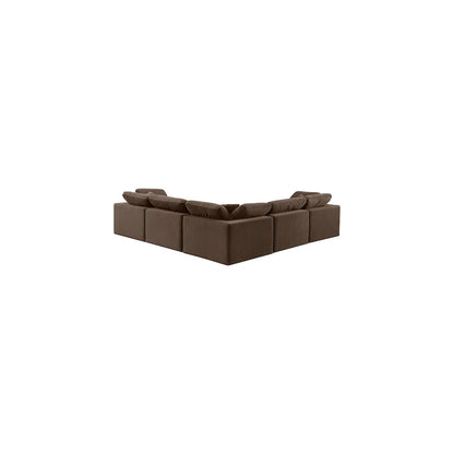 Comfy Brown Velvet Modular Sectional