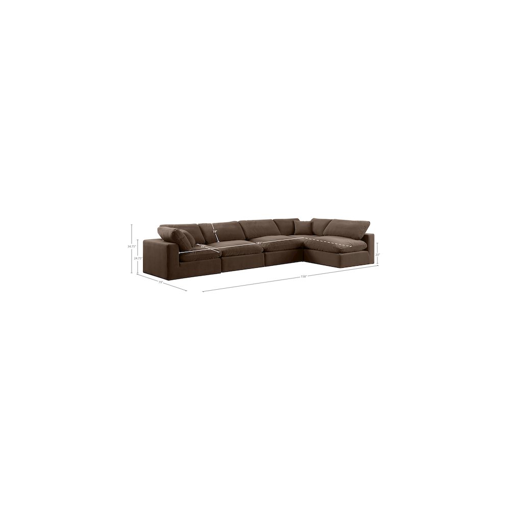 Comfy Brown Velvet Modular Sectional