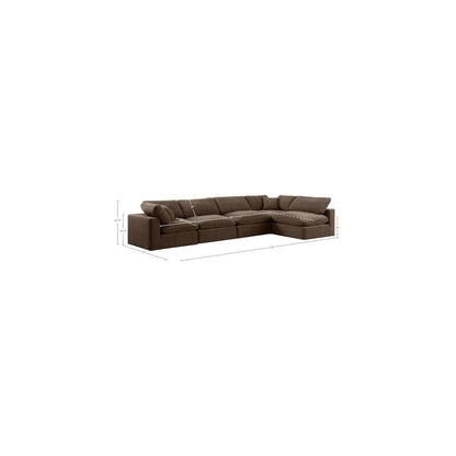 Comfy Brown Velvet Modular Sectional