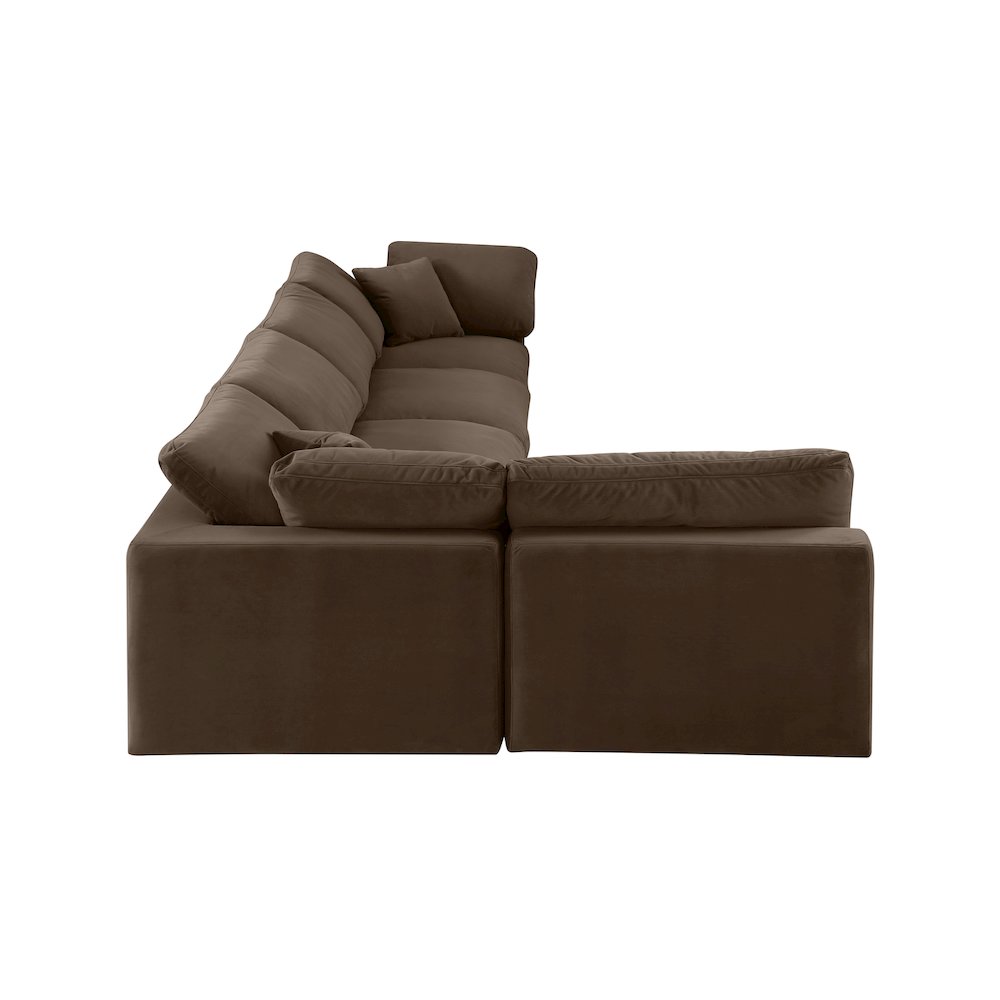 Comfy Brown Velvet Modular Sectional