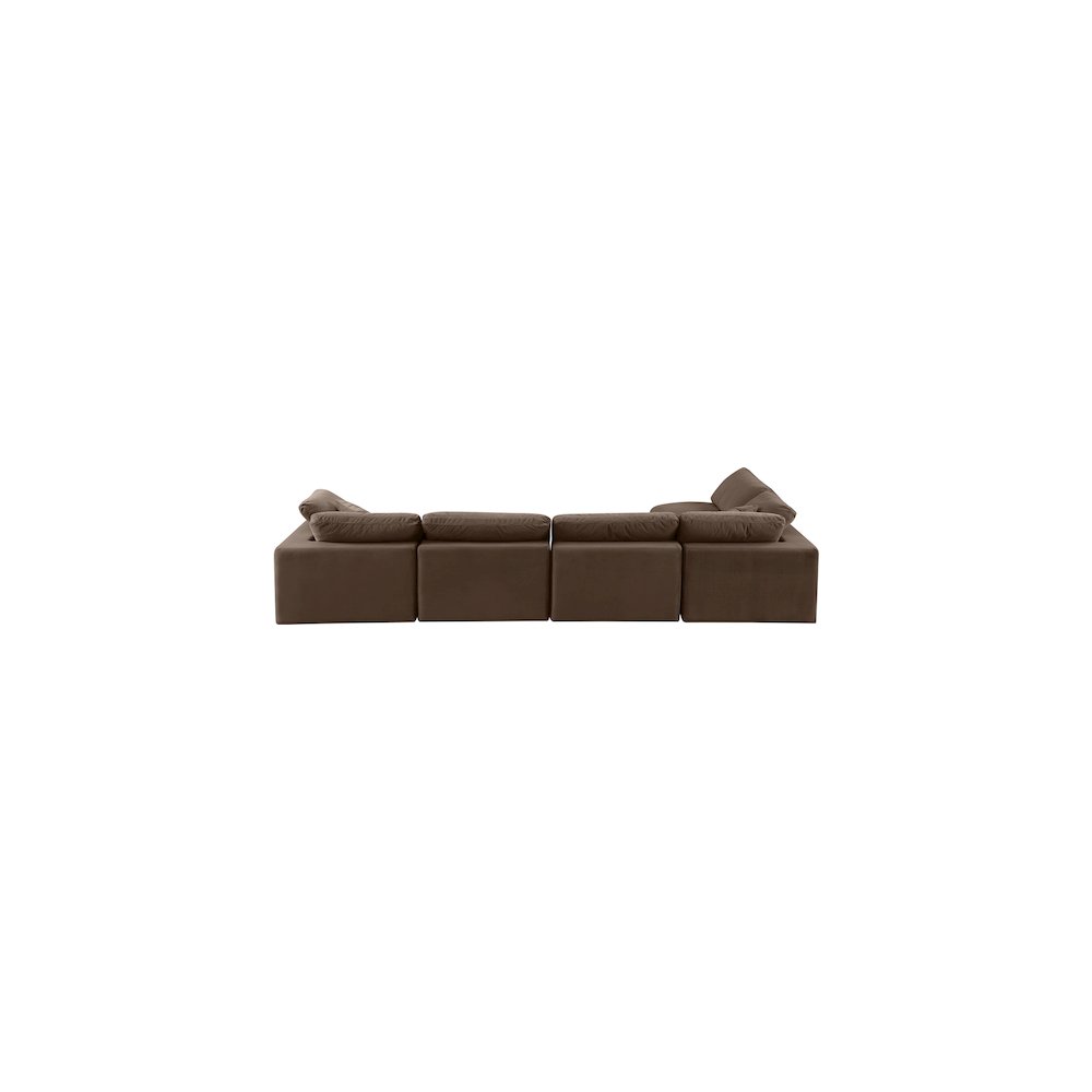 Comfy Brown Velvet Modular Sectional