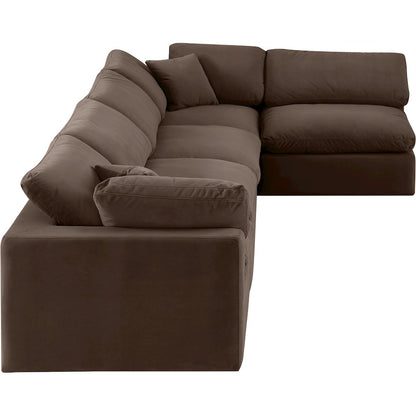 Comfy Brown Velvet Modular Sectional