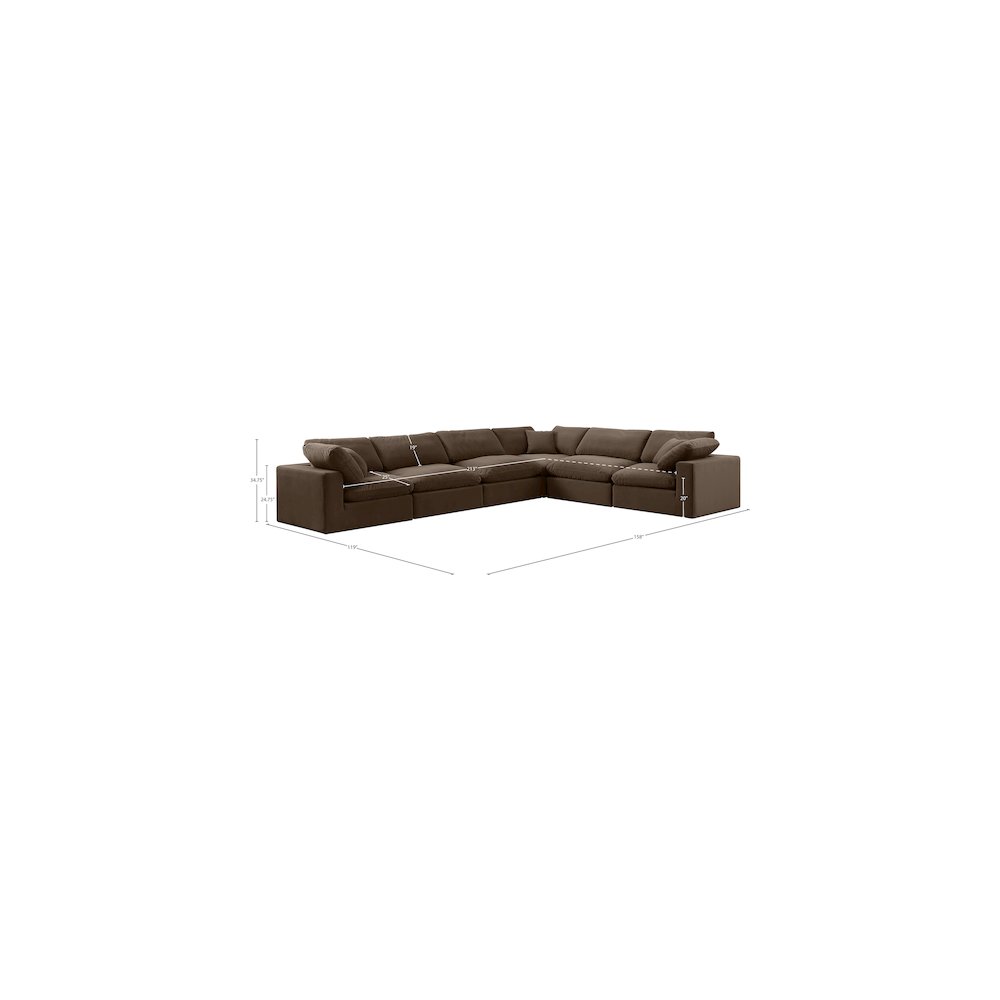Comfy Brown Velvet Modular Sectional