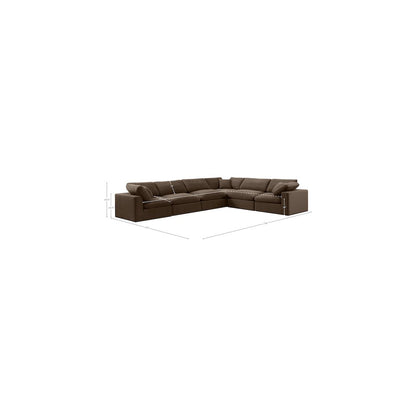 Comfy Brown Velvet Modular Sectional