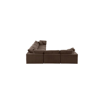 Comfy Brown Velvet Modular Sectional