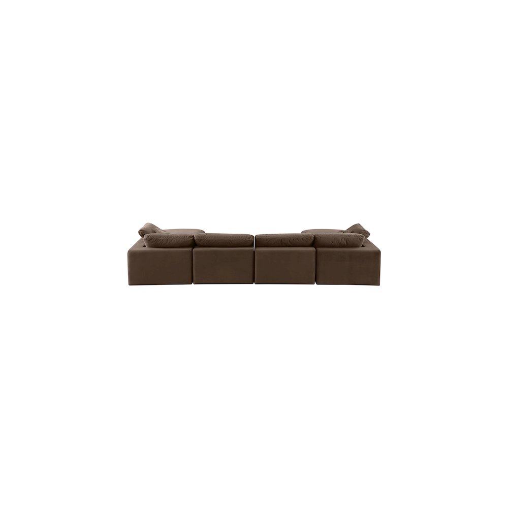 Comfy Brown Velvet Modular Sectional