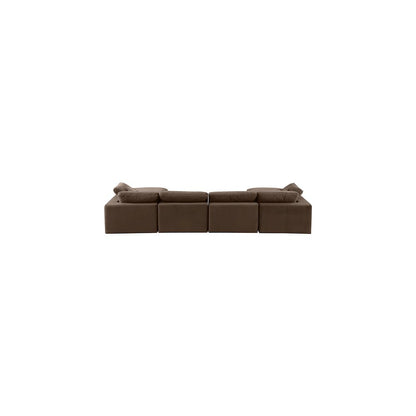 Comfy Brown Velvet Modular Sectional