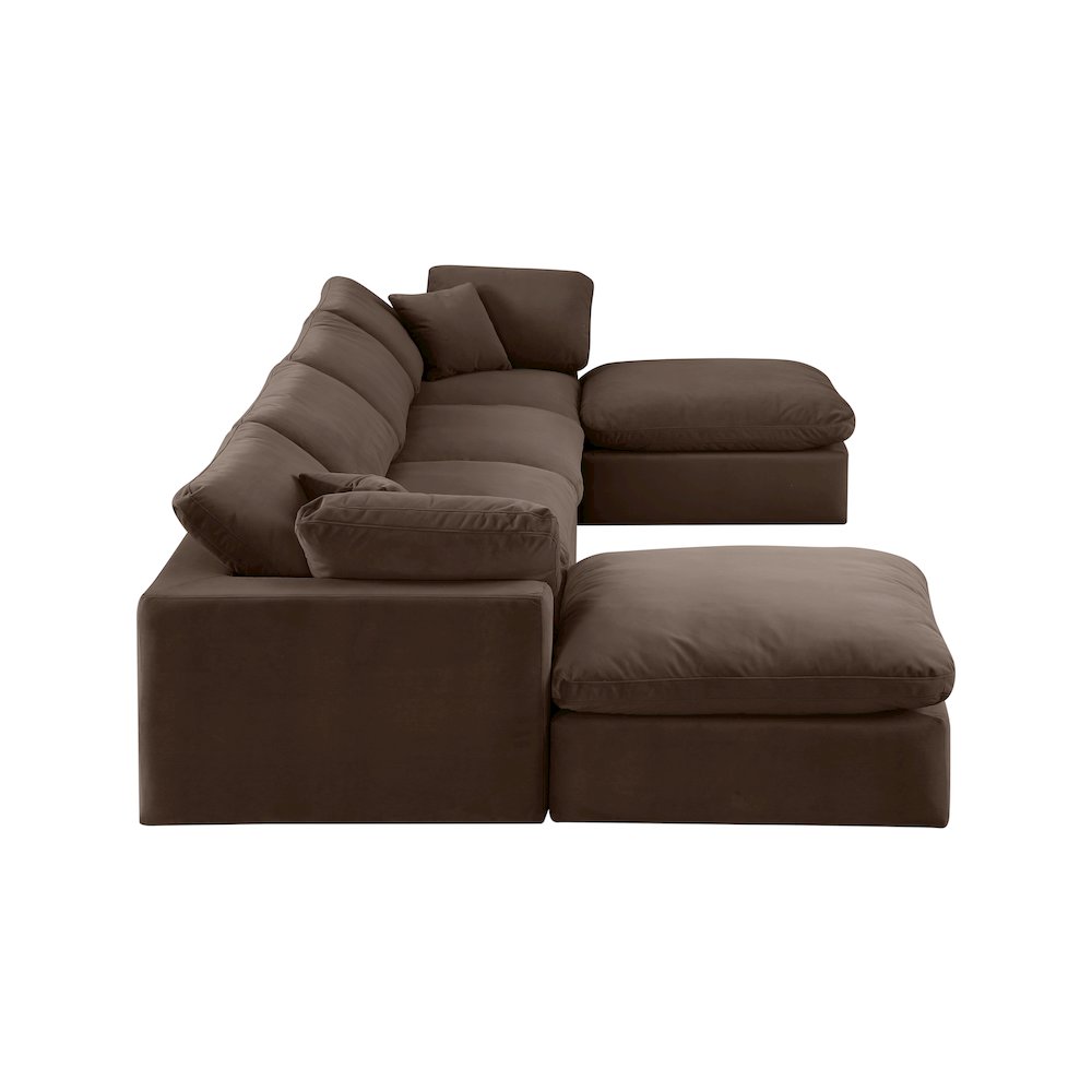 Comfy Brown Velvet Modular Sectional