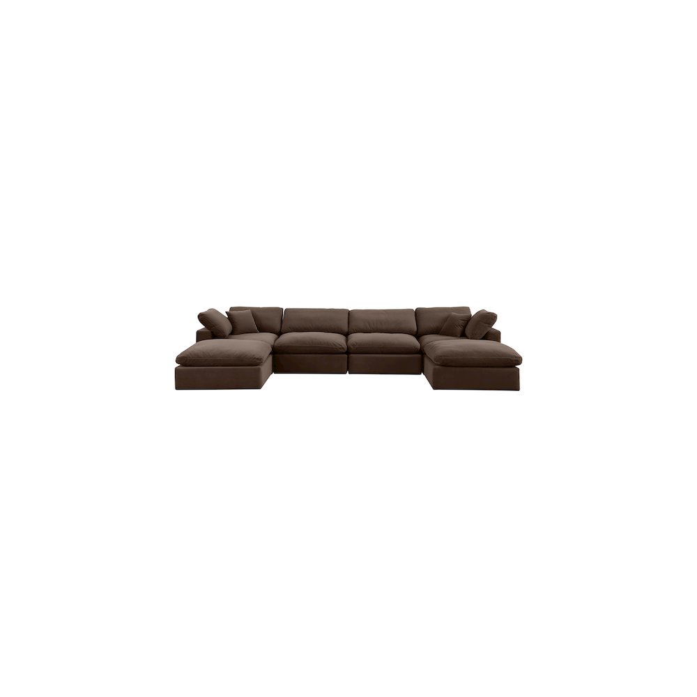 Comfy Brown Velvet Modular Sectional