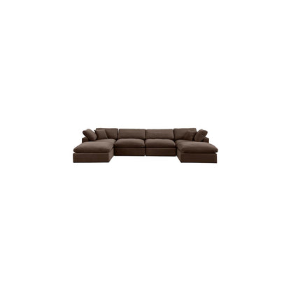Comfy Brown Velvet Modular Sectional