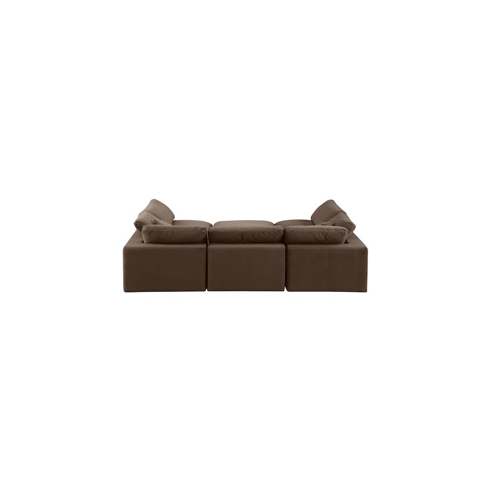 Comfy Brown Velvet Modular Sectional