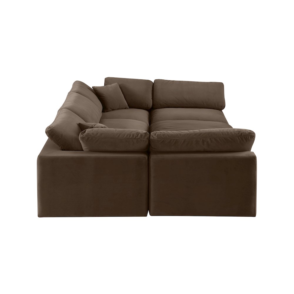 Comfy Brown Velvet Modular Sectional