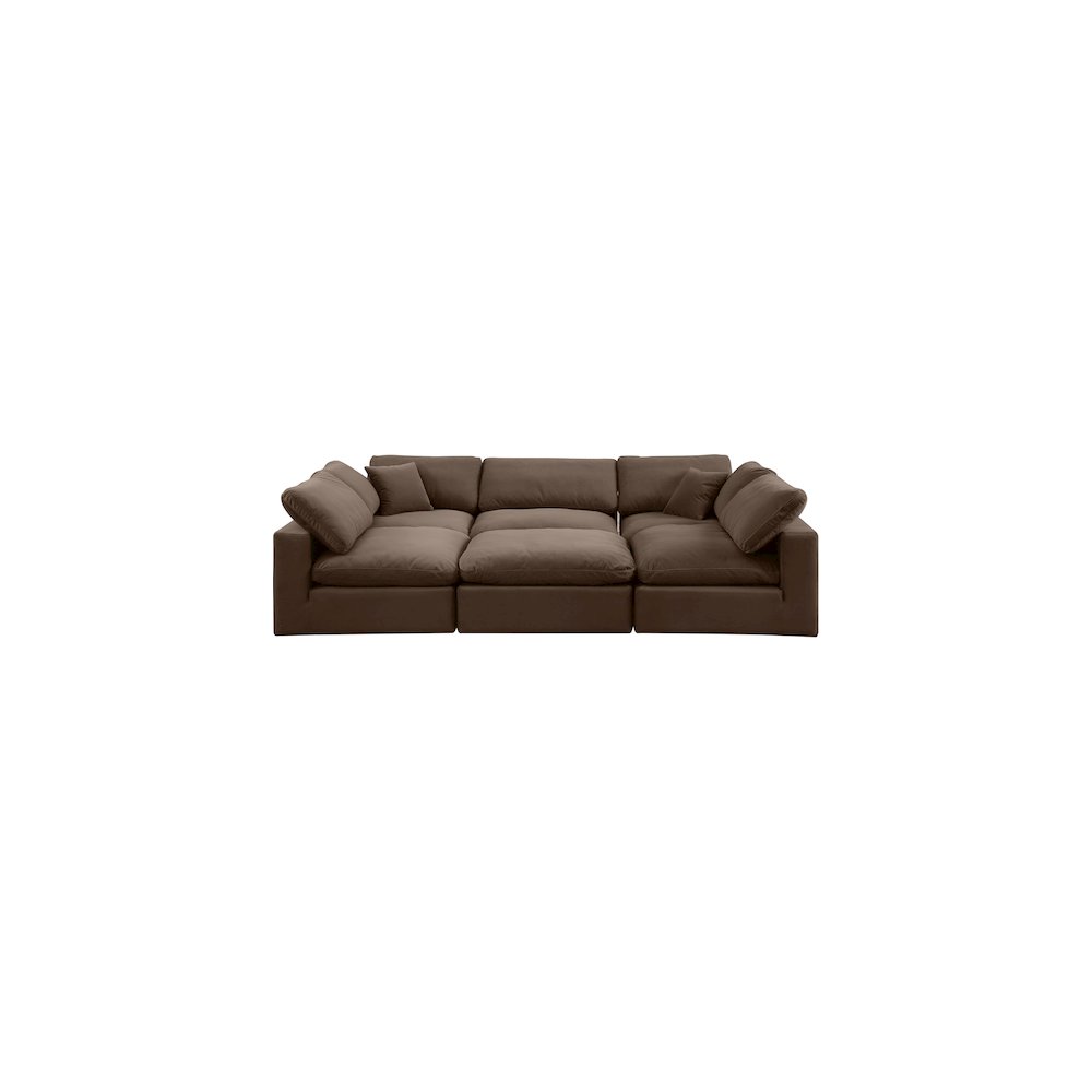 Comfy Brown Velvet Modular Sectional