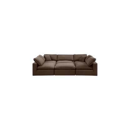 Comfy Brown Velvet Modular Sectional