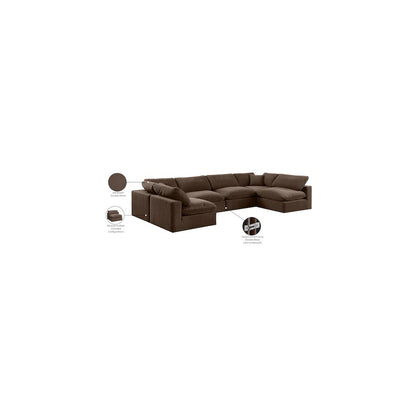 Comfy Brown Velvet Modular Sectional