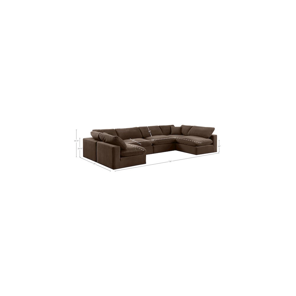 Comfy Brown Velvet Modular Sectional