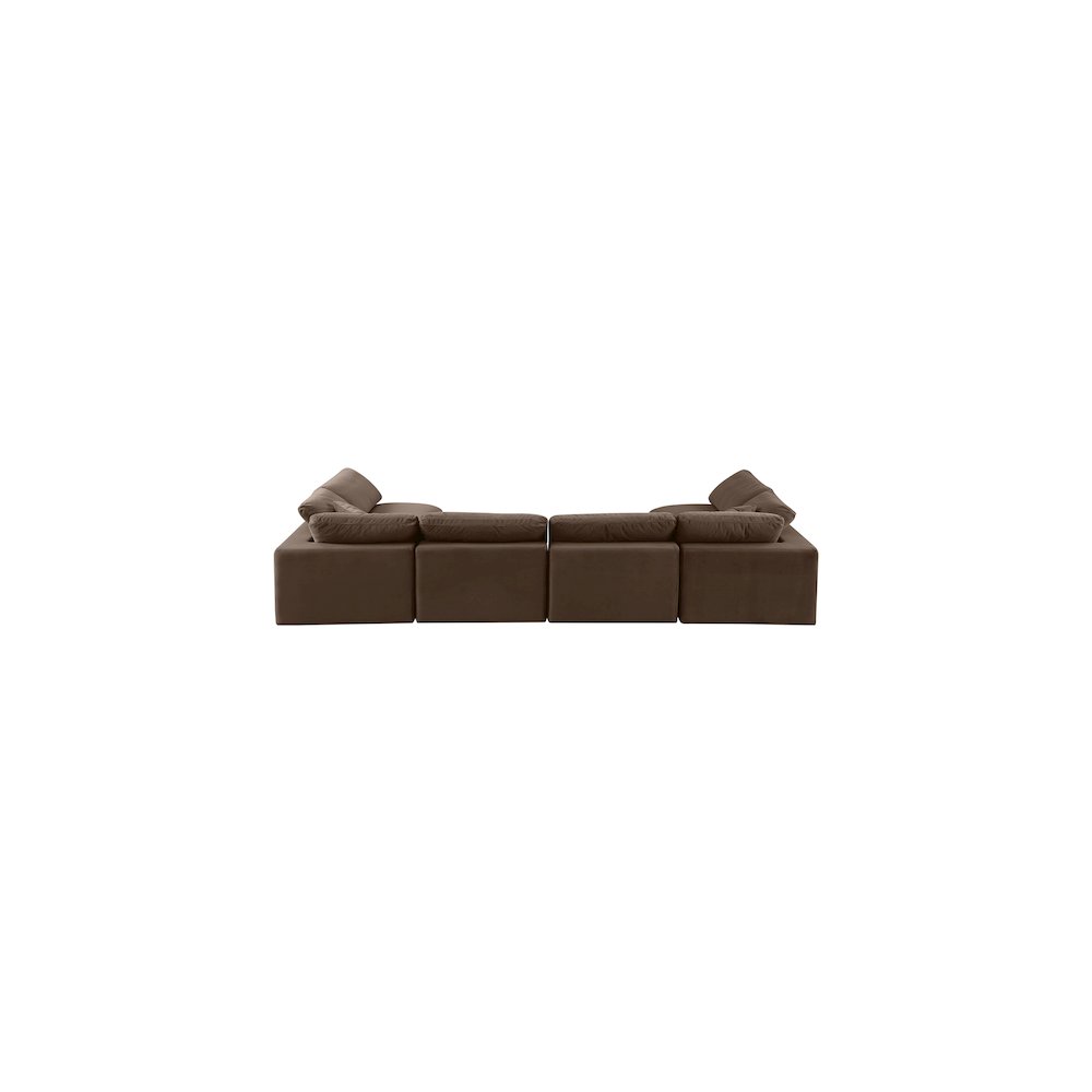 Comfy Brown Velvet Modular Sectional