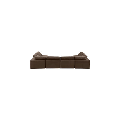 Comfy Brown Velvet Modular Sectional