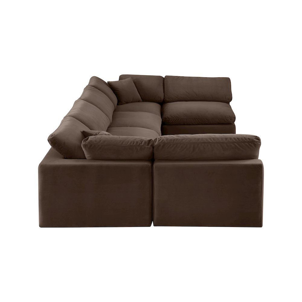 Comfy Brown Velvet Modular Sectional