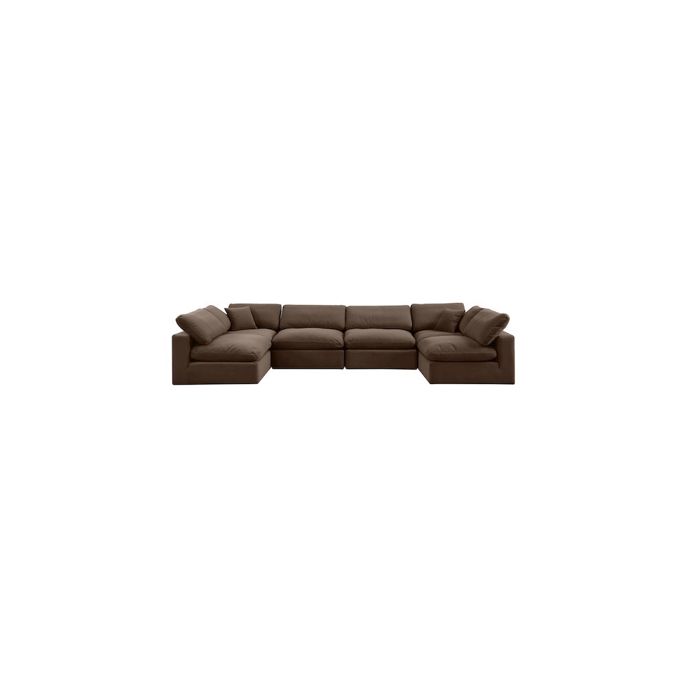 Comfy Brown Velvet Modular Sectional