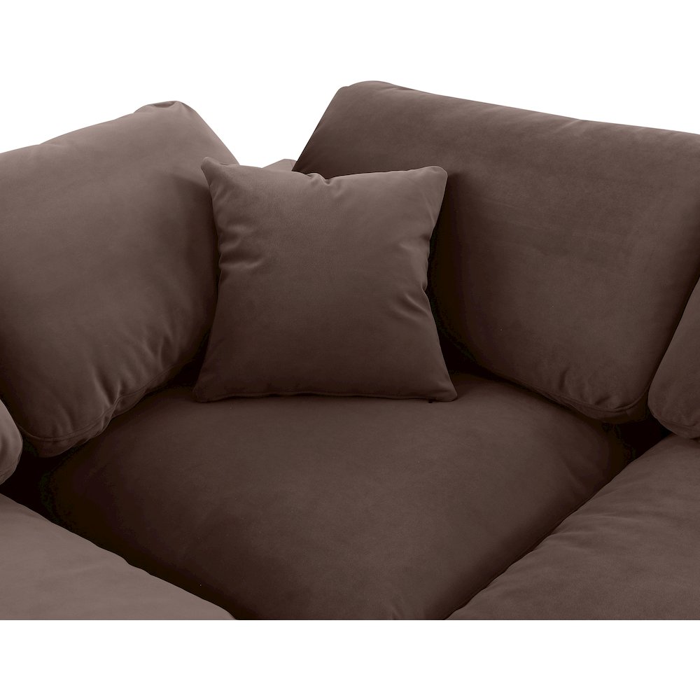 Comfy Brown Velvet Modular Sectional