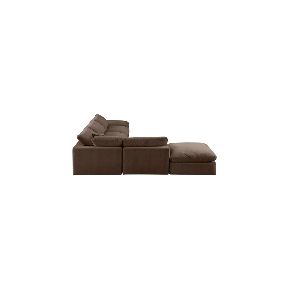 Comfy Brown Velvet Modular Sectional