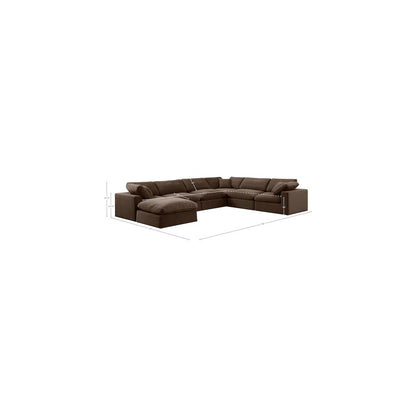 Comfy Brown Velvet Modular Sectional
