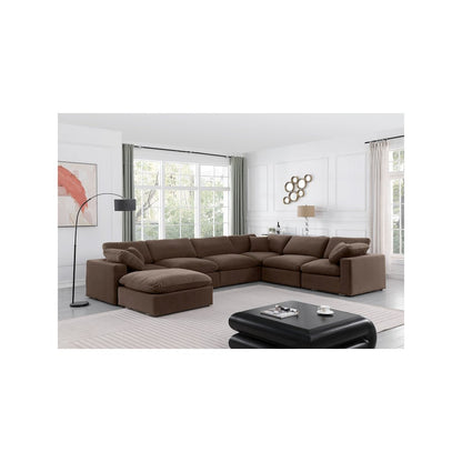 Comfy Brown Velvet Modular Sectional