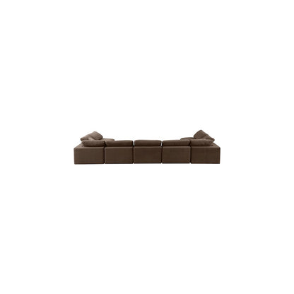 Comfy Brown Velvet Modular Sectional