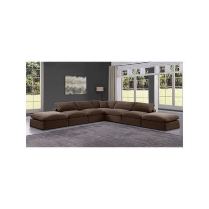 Comfy Brown Velvet Modular Sectional