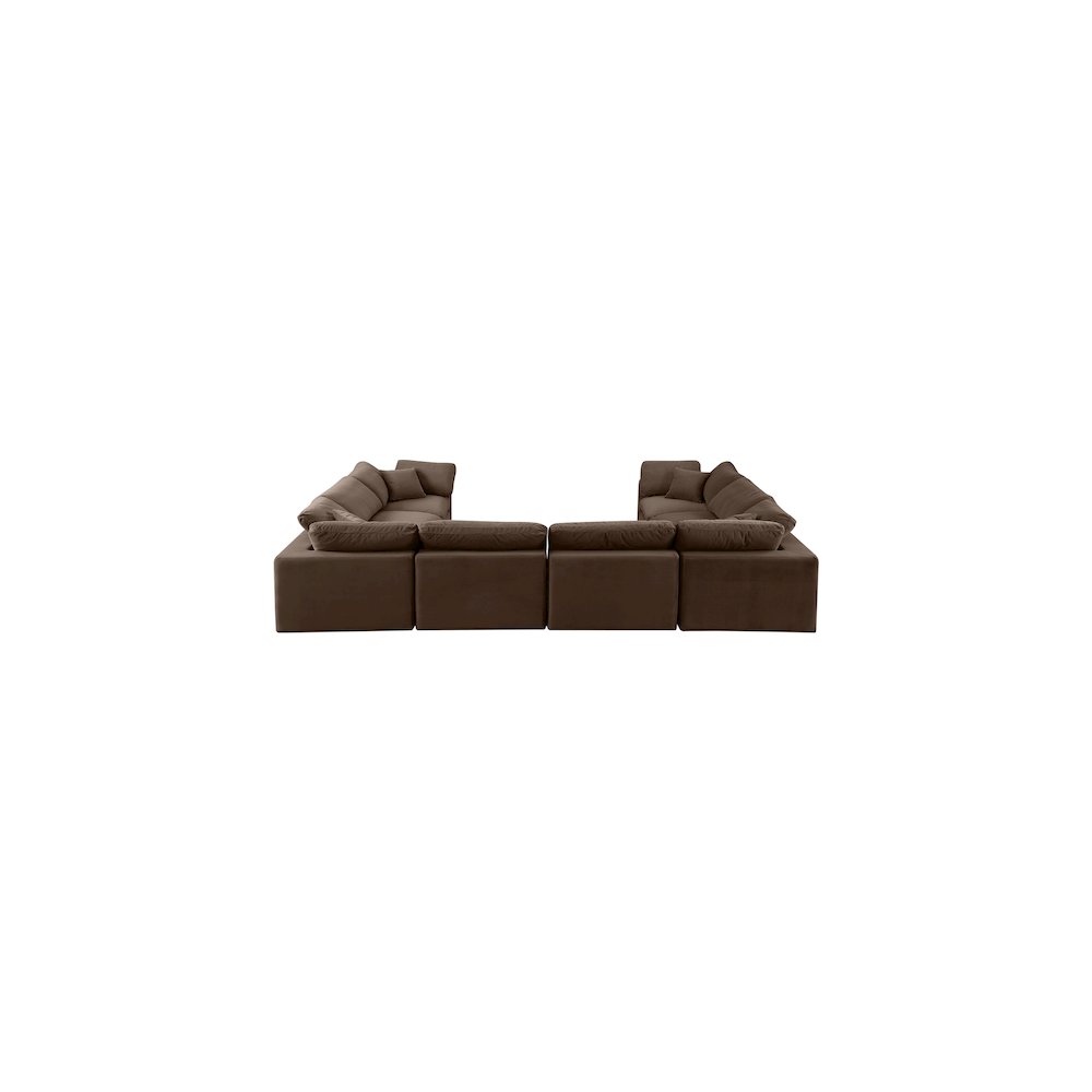 Comfy Brown Velvet Modular Sectional