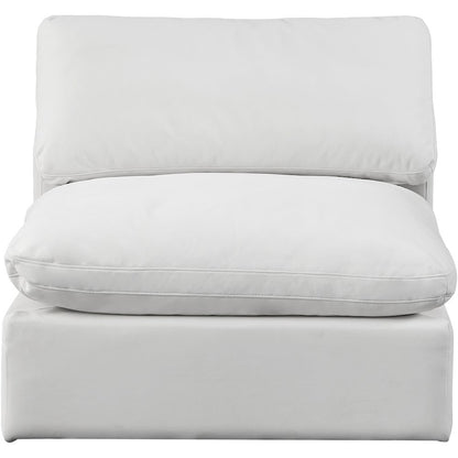 Comfy Cream Velvet Modular Armless Chair