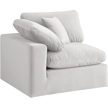 Comfy Cream Velvet Modular Corner Chair