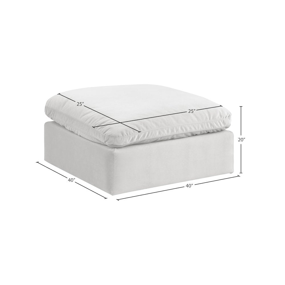 Comfy Cream Velvet Modular Ottoman