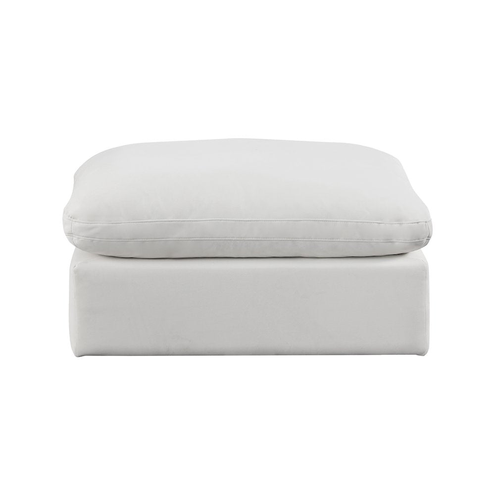 Comfy Cream Velvet Modular Ottoman