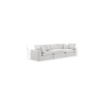 Comfy Cream Velvet Modular Sofa