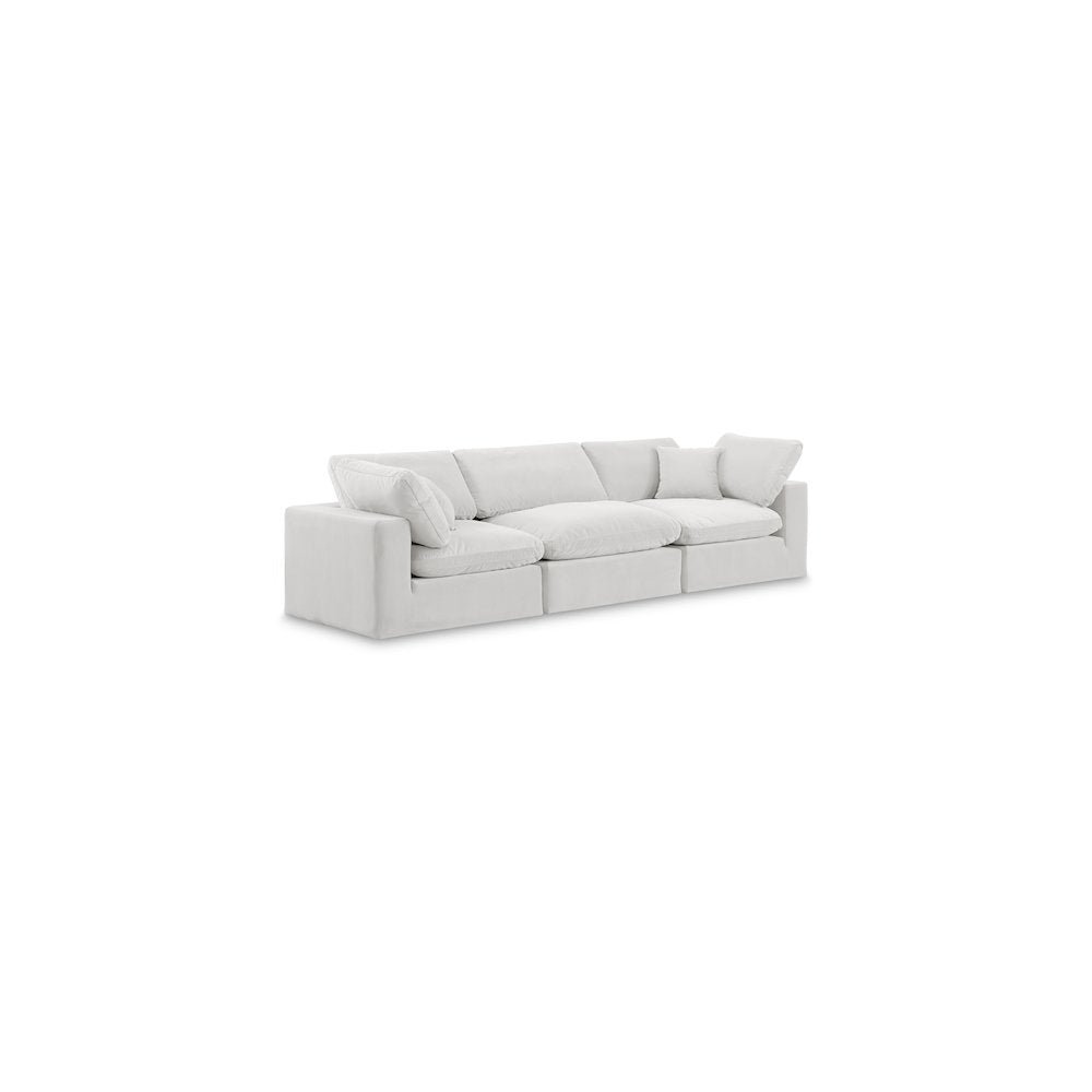 Comfy Cream Velvet Modular Sofa