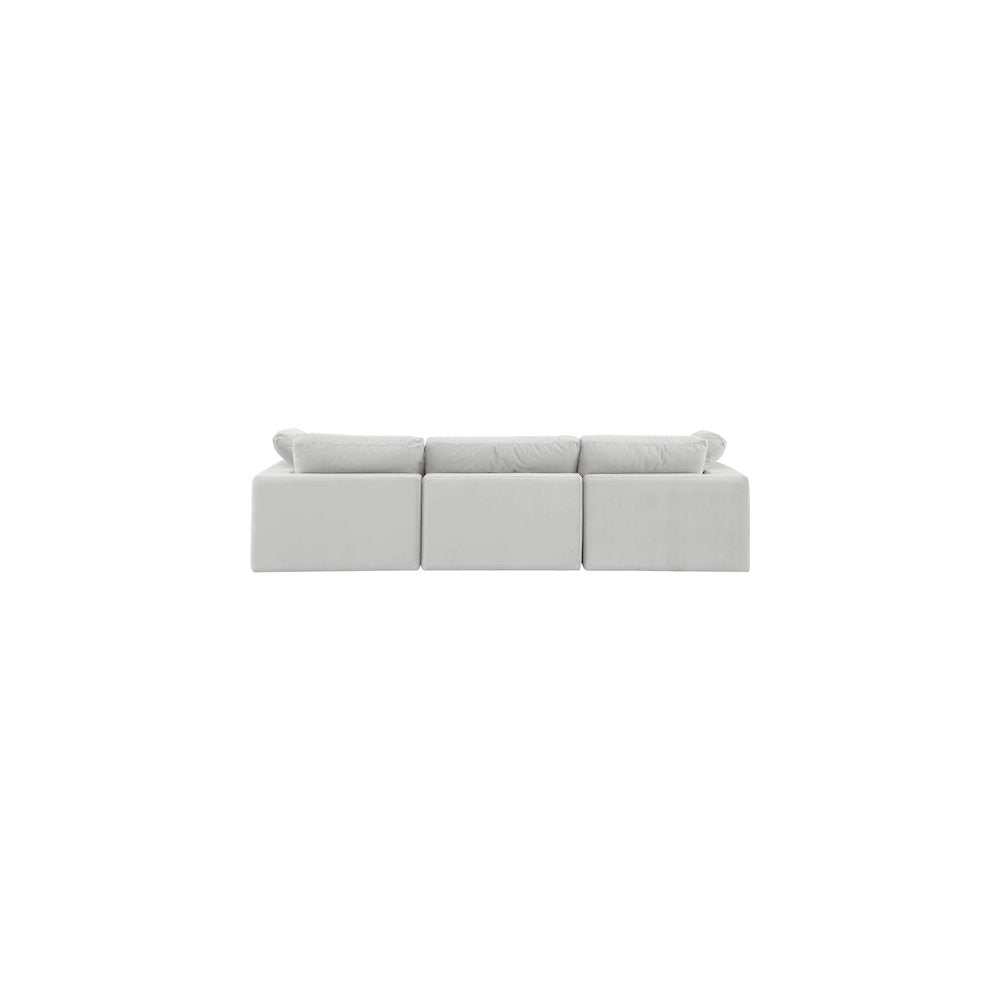 Comfy Cream Velvet Modular Sofa