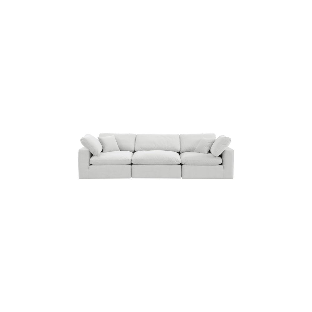 Comfy Cream Velvet Modular Sofa