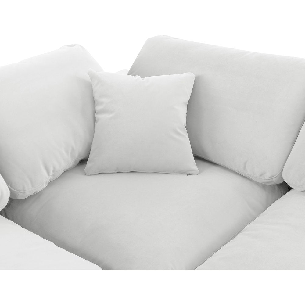 Comfy Cream Velvet Modular Sofa