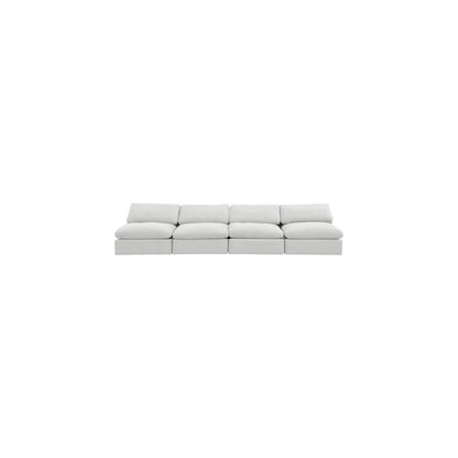 Comfy Cream Velvet Modular Sofa