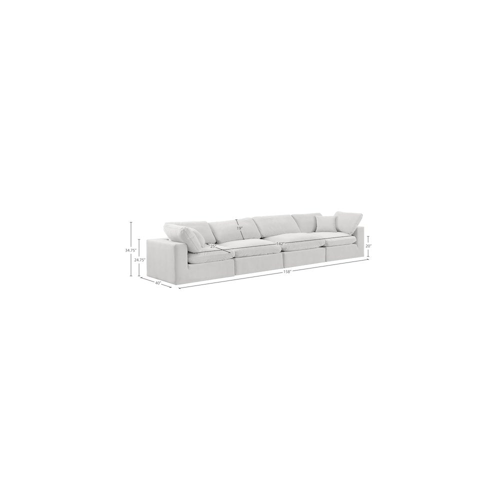 Comfy Cream Velvet Modular Sofa