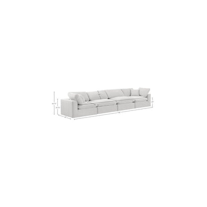 Comfy Cream Velvet Modular Sofa
