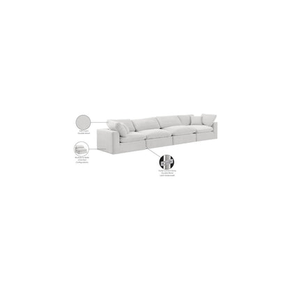 Comfy Cream Velvet Modular Sofa