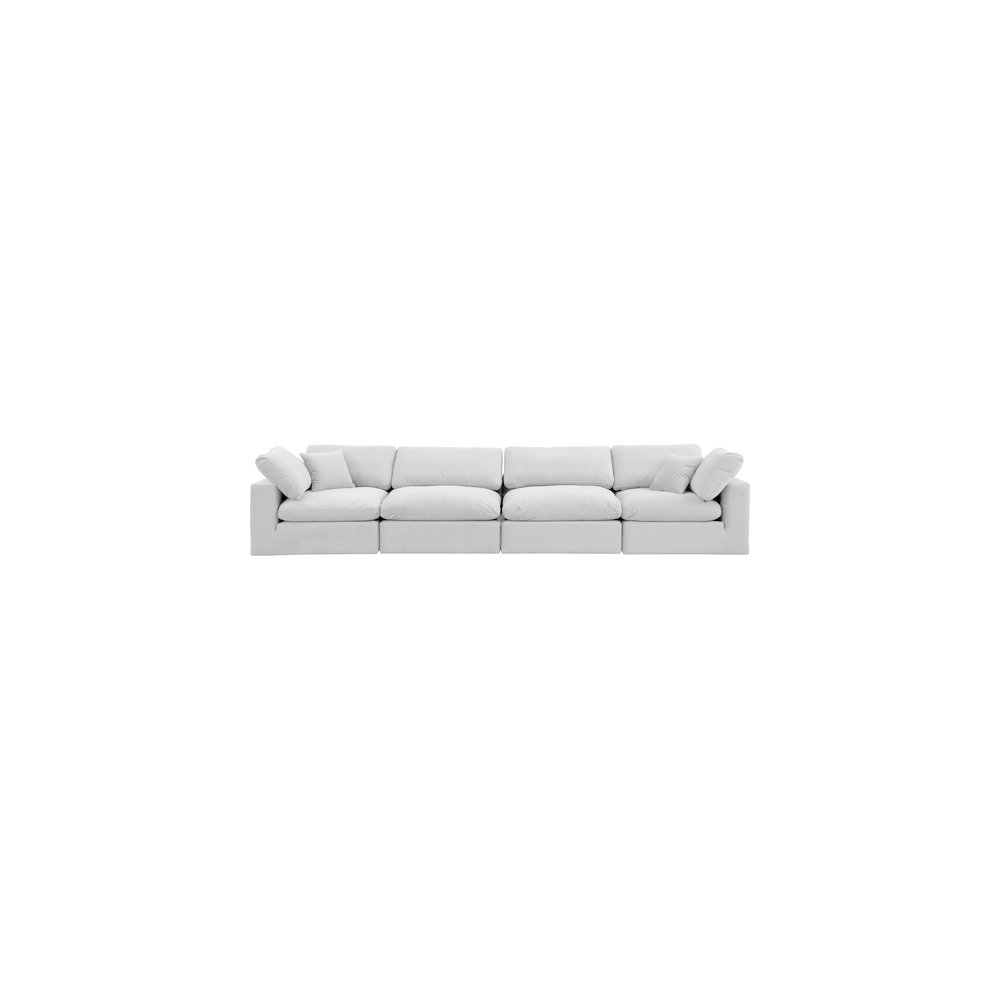 Comfy Cream Velvet Modular Sofa