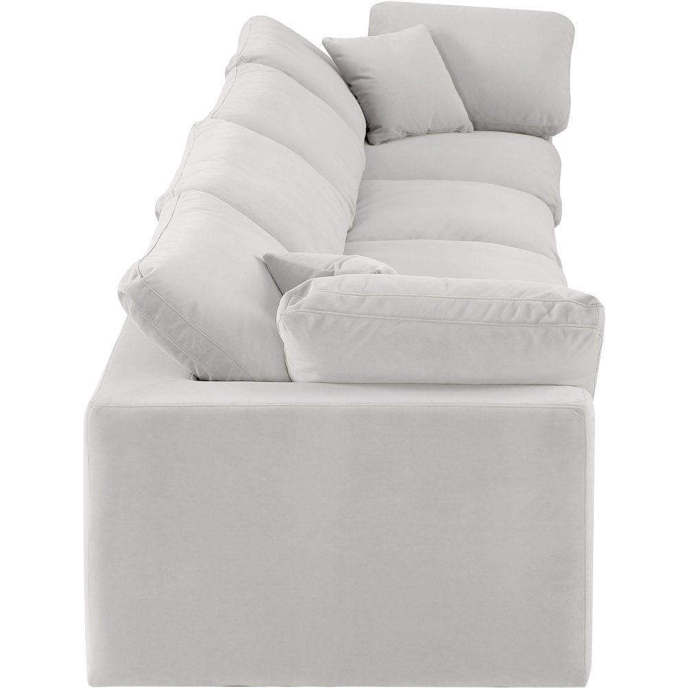 Comfy Cream Velvet Modular Sofa